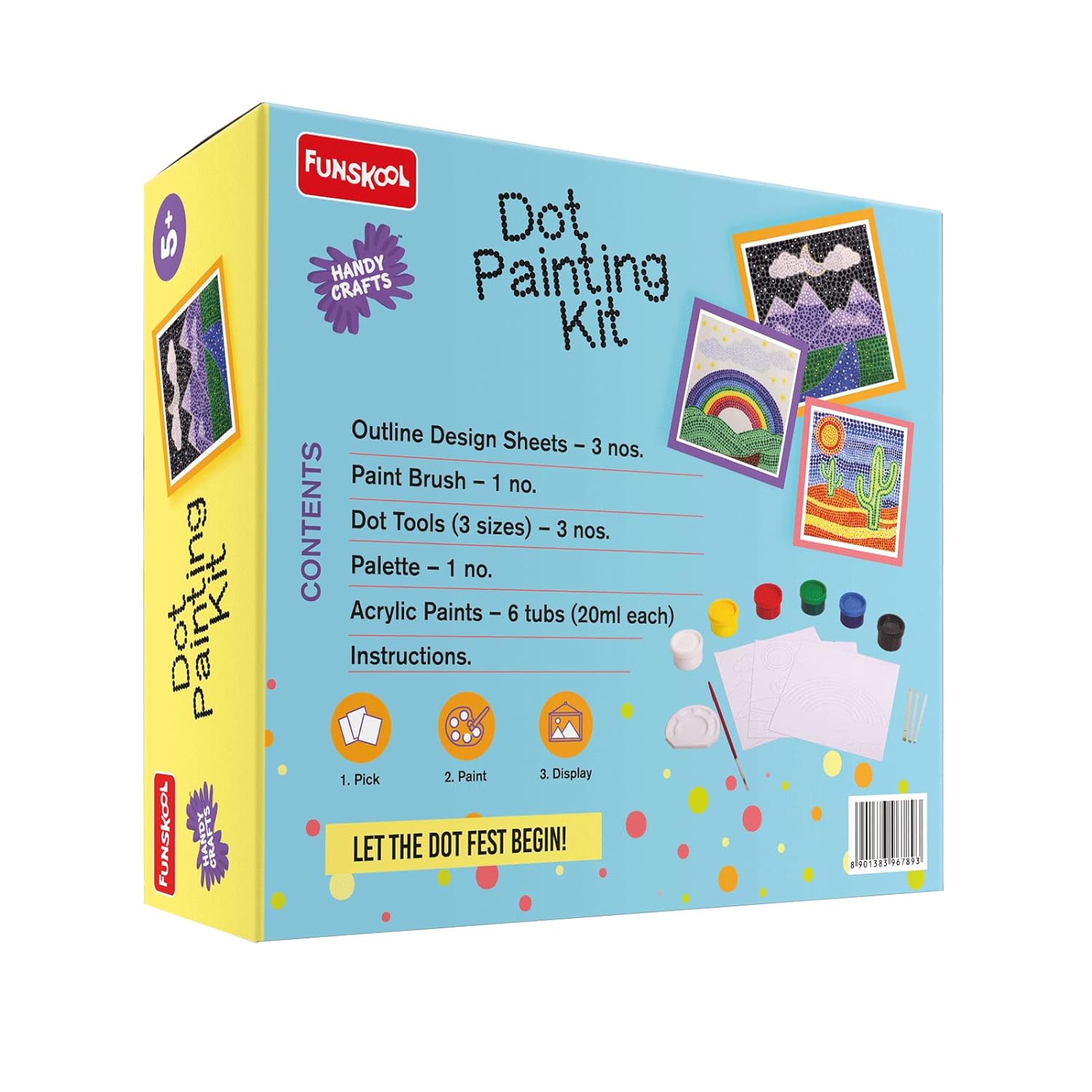 Funskool Handycrafts Dot Painting, Learn The Art of Painting with dots ...