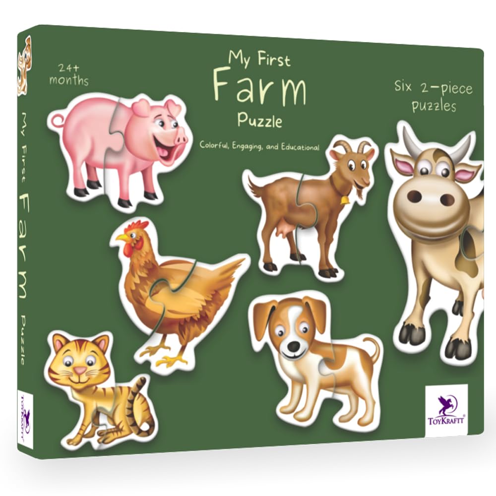 Toykraft Animal Puzzles for Kids: 2-Piece Set, Ideal Toddler Puzzles for 18 Months and Up, My First Farm Puzzles - Perfect Toys for 3-Year-Olds and Engaging Puzzles for Kids Age 2 Years - Shop at Colombo Mall