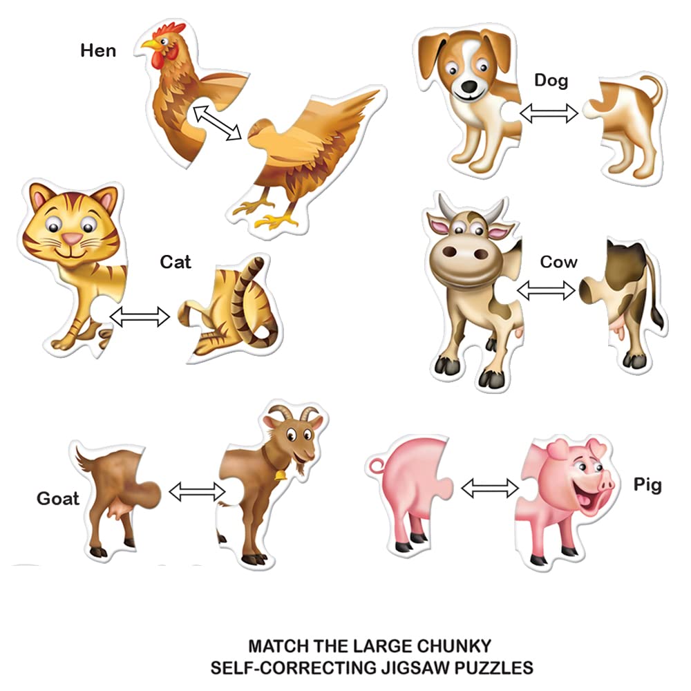 Toykraft Animal Puzzles for Kids: 2-Piece Set, Ideal Toddler Puzzles for 18 Months and Up, My First Farm Puzzles - Perfect Toys for 3-Year-Olds and Engaging Puzzles for Kids Age 2 Years - View 5 of 5