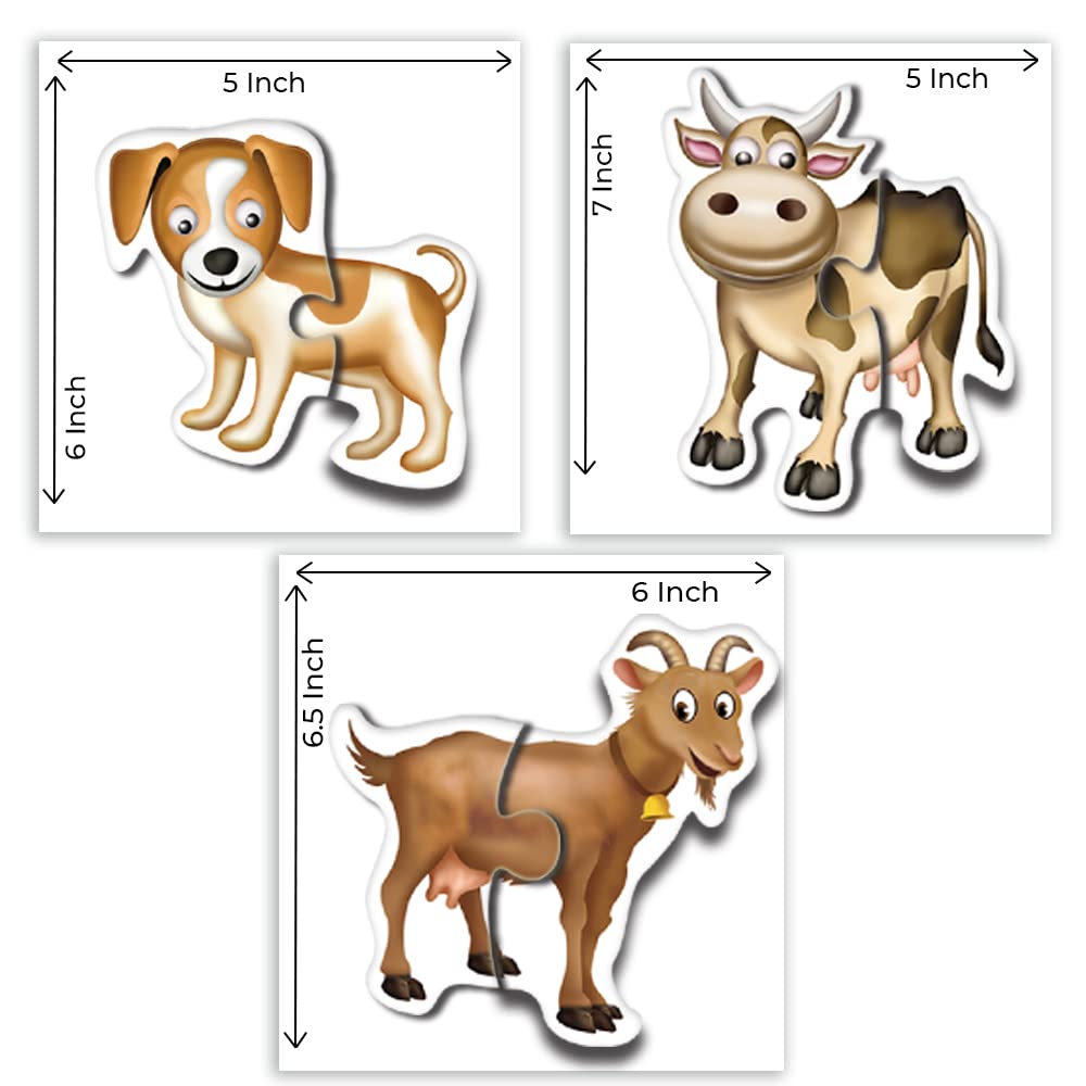 Toykraft Animal Puzzles for Kids: 2-Piece Set, Ideal Toddler Puzzles for 18 Months and Up, My First Farm Puzzles - Perfect Toys for 3-Year-Olds and Engaging Puzzles for Kids Age 2 Years - View 4 of 5