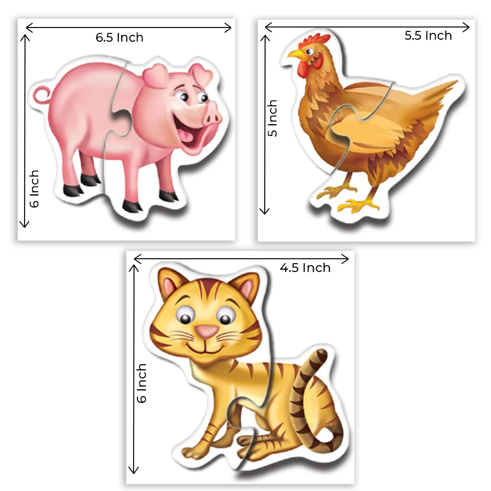 Toykraft Animal Puzzles for Kids: 2-Piece Set, Ideal Toddler Puzzles for 18 Months and Up, My First Farm Puzzles - Perfect Toys for 3-Year-Olds and Engaging Puzzles for Kids Age 2 Years - View 3 of 5