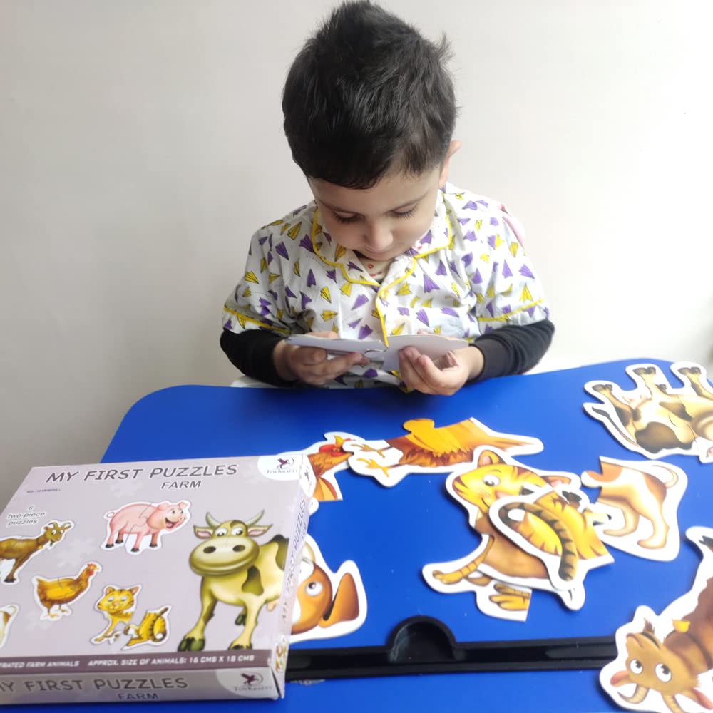 Toykraft Animal Puzzles for Kids: 2-Piece Set, Ideal Toddler Puzzles for 18 Months and Up, My First Farm Puzzles - Perfect Toys for 3-Year-Olds and Engaging Puzzles for Kids Age 2 Years - View 2 of 5