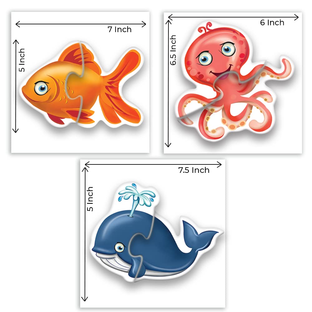 Toykraft Puzzles: Stimulating 2-Piece Puzzles for Kids Aged 2, Educational Toys for 3-Year-Olds- My First Aquatic Animal Puzzles - View 5 of 7