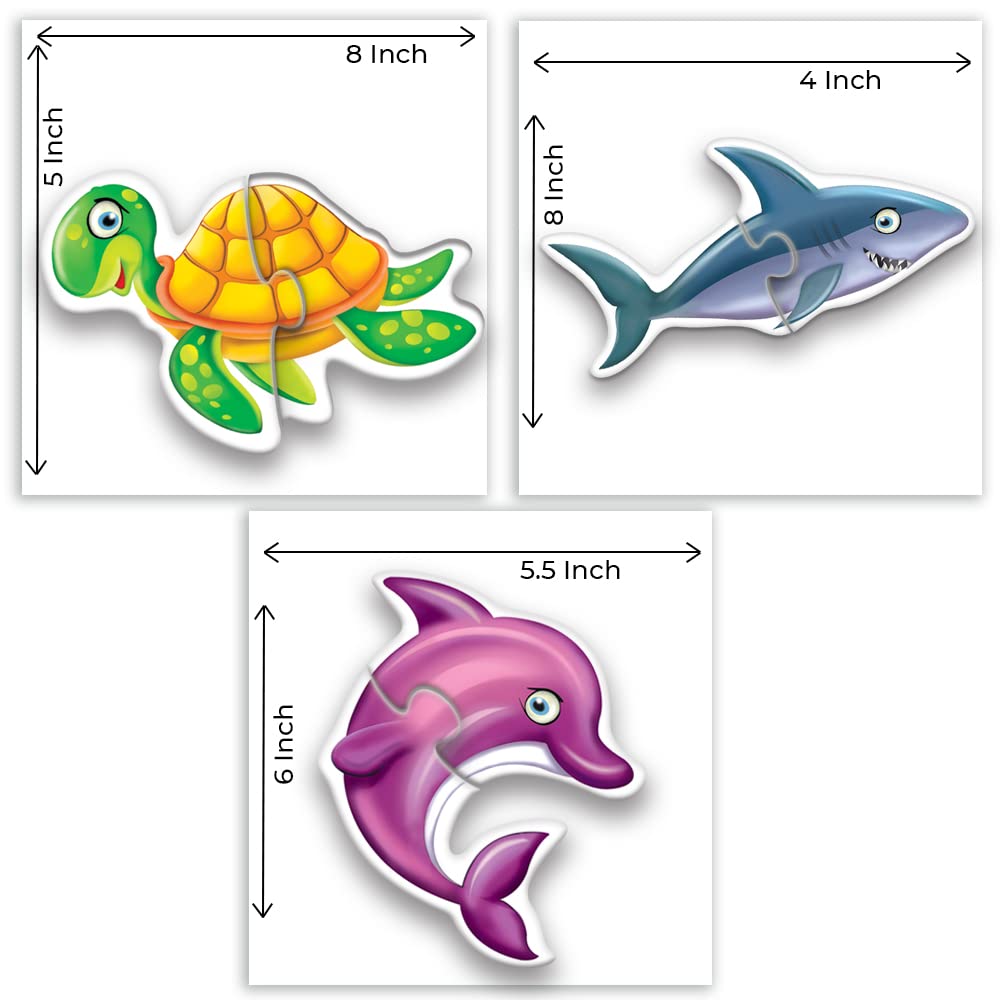 Toykraft Puzzles: Stimulating 2-Piece Puzzles for Kids Aged 2, Educational Toys for 3-Year-Olds- My First Aquatic Animal Puzzles - View 4 of 7