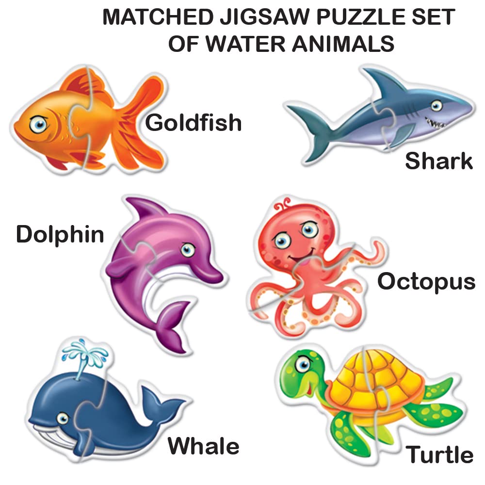 Toykraft Puzzles: Stimulating 2-Piece Puzzles for Kids Aged 2, Educational Toys for 3-Year-Olds- My First Aquatic Animal Puzzles - View 2 of 7