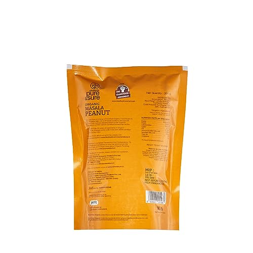 Pure &amp; Sure Organic Masala Peanuts | Masala Peanuts Healthy Office Snacks | Cholesterol Free, No Preservatives, Fat Free Snacks |Pack Of 1, 200gm - View 2 of 2