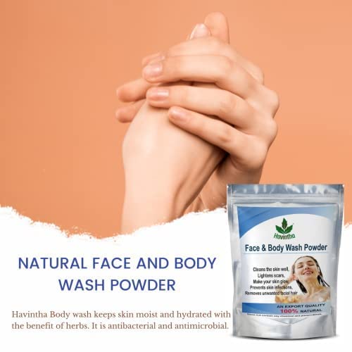 Havintha Natural Face and Body Wash Powder for Dry Skin Types - 227 gm - View 4 of 4