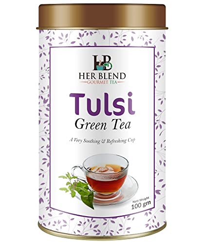 HerBlend Gourmet Classic Tulsi Green Tea,100gm. 100% Natural and Ayurvedic Tulsi tea FROM INDIA (SAM) - View 2 of 4