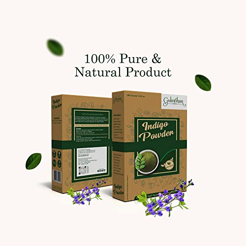 Gulmohar 100% Organic Indigo Powder For Hair Care | Natural Hair Color | Natural Black 100g - View 3 of 3