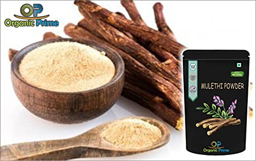 Organic Prime Mulethi Powder ( Licorice Yastimadhu / Glycyrrhiza Glabra / Yastimadu ) For Body | Skin Whitening | Skin and Hair care - 500 GM By Organic Prime - View 2 of 3