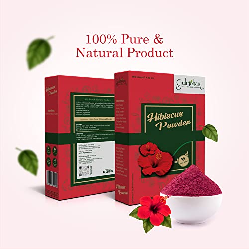Gulmohar 100% Pure Organic Hibiscus Flower Powder For Hair care And Skin care - 100g - View 2 of 5