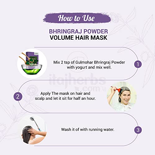 Gulmohar 100% Natural Bhringraj Powder for hair Growth and Hair Care - 100g - View 5 of 5