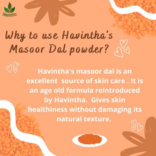 Havintha Masoor Dal Powder for Natural Face Pack | Skin Fairness Anti Aging Wrinkles Acne Pimples and Darkspots (227g) - View 5 of 5