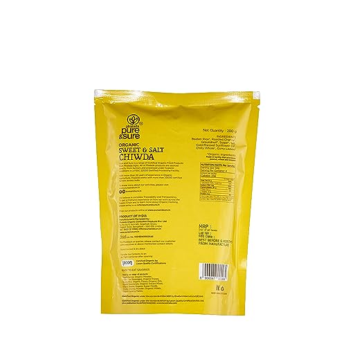 Pure &amp; Sure Organic Chiwda Namkeen | Organic Snacks | Pure &amp; Sure Sweet and Salt Chiwda | 200gm. - View 2 of 2
