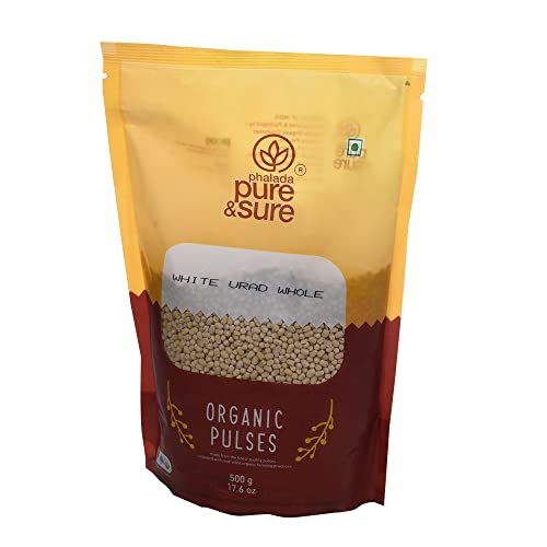 Pure &amp; Sure Organic White Urad Dal, 500g | Healthy &amp; Wholesome Organic Pulses | Rich in Fibre, High Protein, Low Calories, No Preservatives - View 2 of 2