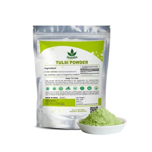 Havintha Tulsi powder for lungs, brain, skin &amp; hair health - Holy Basil - 227 gram - View 2 of 4