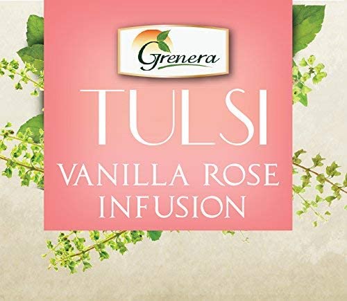 Grenera Tulsi Vanilla Rose Infusion 25 Tea Bags | Made with Organically Grown Holy Basil Leaf, Lemongrass, Licorice | Caffeine Free, Staple Free(FROM INDIA) SAB - View 2 of 3