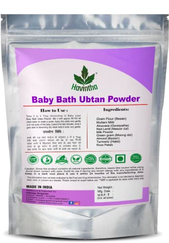 Havintha Natural Baby Bath Powder for baby's skin healthy, soft and glowing - 227 G - View 2 of 4