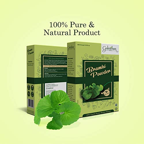 Gulmohar 100% Natural Organic Brahmi powder For hair cleanser and hair care - 100g - View 3 of 3