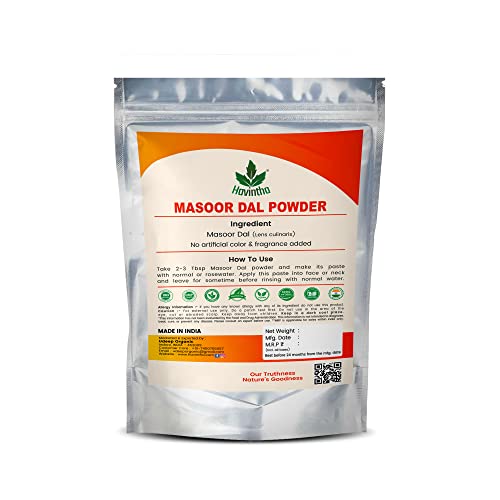 Havintha Masoor Dal Powder for Natural Face Pack | Skin Fairness Anti Aging Wrinkles Acne Pimples and Darkspots (227g) - View 2 of 5