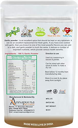 B Naturall 100% Garlic Powder/ Dehydrated Ready to Use -100 GM by B Naturall - View 2 of 3