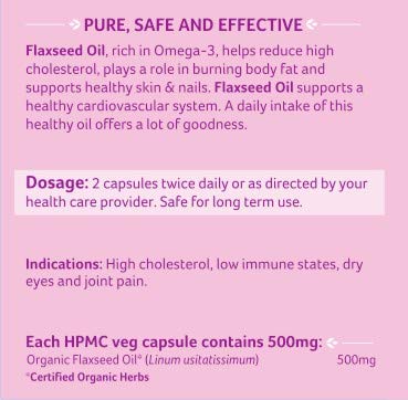 ORGANIC INDIA Flax Seed Oil 60 Veg Capsules (FROM INDIA) SAB - View 2 of 3
