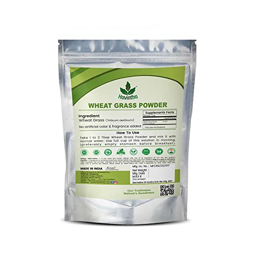 Havintha Wheat grass powder super food improves metabolism energy eliminates toxins constipation - 227 grams - View 3 of 4