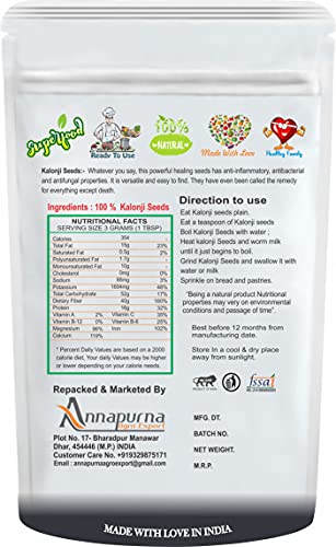 B Naturall Kalonji Seeds | Nigella Seeds | Black Cumin Seeds - 200 GM By B Naturall - View 2 of 2