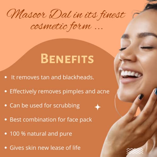 Havintha Masoor Dal Powder for Natural Face Pack | Skin Fairness Anti Aging Wrinkles Acne Pimples and Darkspots (227g) - View 4 of 5
