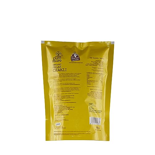 Pure &amp; Sure Organic Palak Chakli Snack | Delicious Namkeen and Snacks | Ready to Eat Snacks, Cholesterol Free, No Trans Fats, No Preservatives | Pack Of 1, 200gm - View 2 of 2