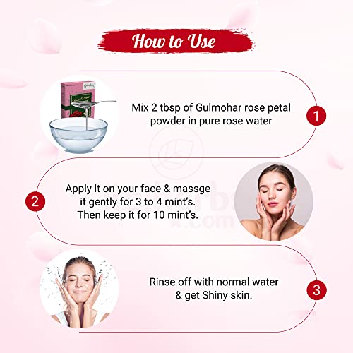 Gulmohar 100% Pure Natural Rose Petal powder For Skin Care and Face Pack - 100g - View 5 of 5