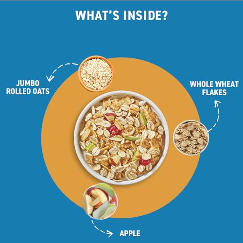 Bagrry's Crunchy Muesli No Added Sugar 0% 500g Box|90% Multi Grains|60% Fibre Rich Oats with Bran|Whole Grain Breakfast Cereal|Helps Manage Weight|0% Added Sugar|Vegan and Plant Based Muesli - View 5 of 5