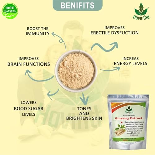 Havintha Natural Ginseng Extract Powder for Boosting Immunity Energy | Helps to Increase Insulin Production - 100 gm - View 3 of 4