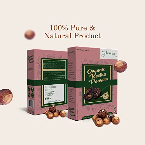 Gulmohar Organic Reetha Powder (Soapnut) For Hair Growth And Dandruff - 100g - View 2 of 3