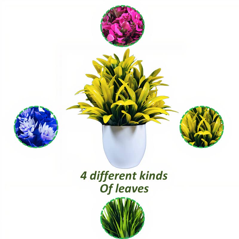 Flora Planet Artificial Plants for Home Decor Showcase decoation Plants Flowers with Pot Fake Plant Decorative Items for Home Decor Bathroom Office Farmhouse (Set of 4) - View 3 of 4