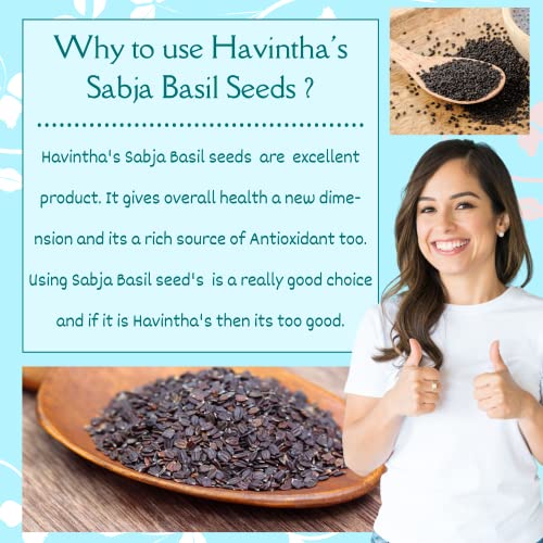 Havintha Sabja Basil Seeds | Helps in Weight Loss | Rich in Omega 3 and Fiber - 227gm - View 4 of 5