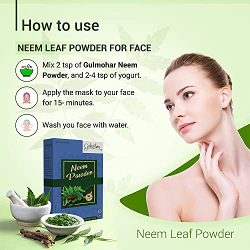 Gulmohar Natural Neem Powder For Hair Cleanser and Pimple Free Clear Skin - 100g - View 4 of 4