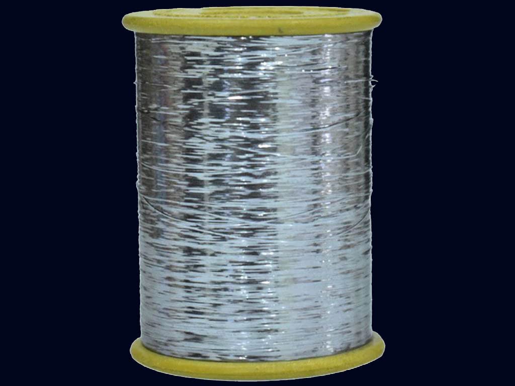 The Design Cart Lavender Gray Flat Badla Metallic Zari Threads for Sewing, Machine, Hand Stitching, Tailoring, Embroidery, Dhaga,Size-0.25 mm,Pack of 1 Roll - Main product image