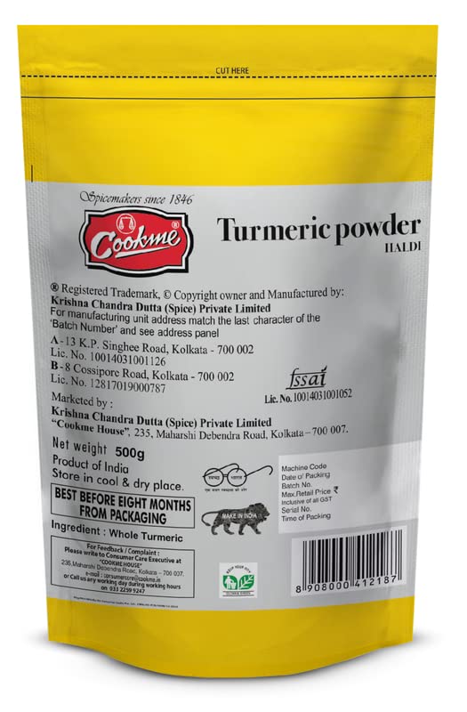Cookme Turmeric | Haldi Powder 500g Refill Pack - View 2 of 2