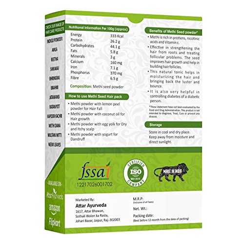 Attar Ayurveda Methi Seed Powder For Hair Growth - 200 g | Fenugreek Powder - View 2 of 4