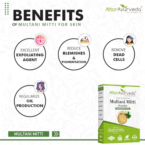 Attar Ayurveda Multani Mitti (Fuller Earth) Powder for face and hair pack - 200g - View 4 of 4