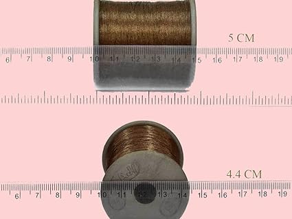 The Design Cart Dark Brown Metallic Zari Threads for Sewing, Machine, Hand Stitching, Tailoring, Embroidery, Dhaga,Size-0.1 mm,Pack of 2 Rolls - View 2 of 2
