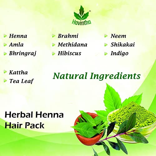 Havintha Natural Herbal Henna Hair Pack 11 Herbs Mix Mehandi Powder (227 g) - View 6 of 6