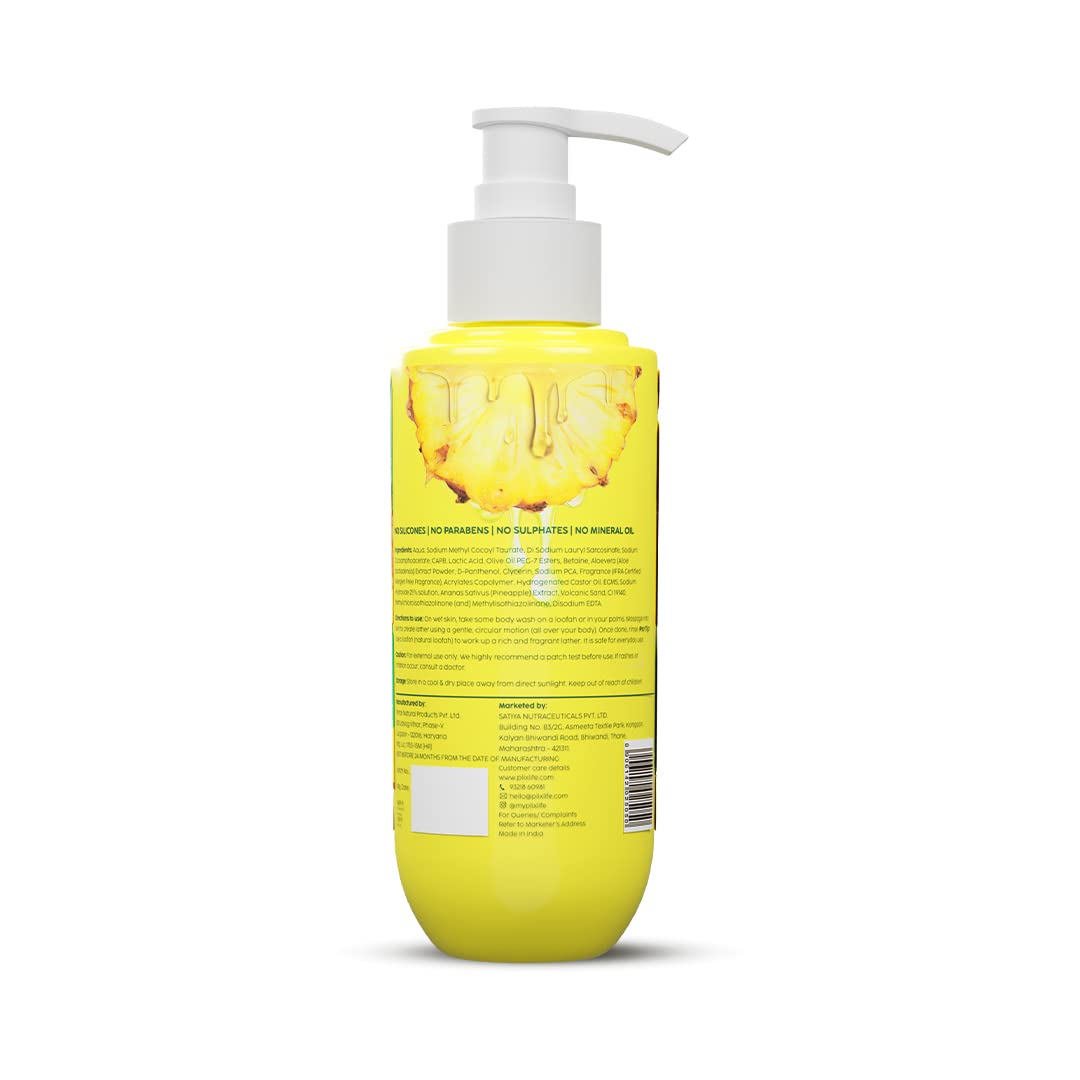 PLIX - THE PLANT PLIX Pineapple 5% Lactic Acid Exfoliating Body Wash For All Skin Types | Paraben-Free Shower Gel | For Dry, Rough & Strawberry Skin | 236 ml FROM INDIA (SAM) - View 2 of 4