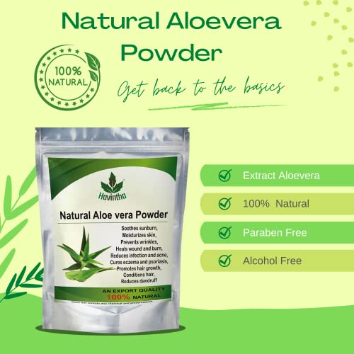 Havintha Natural Aloe vera Powder for Hair Growth, Face Wash - 227 grams - View 3 of 5