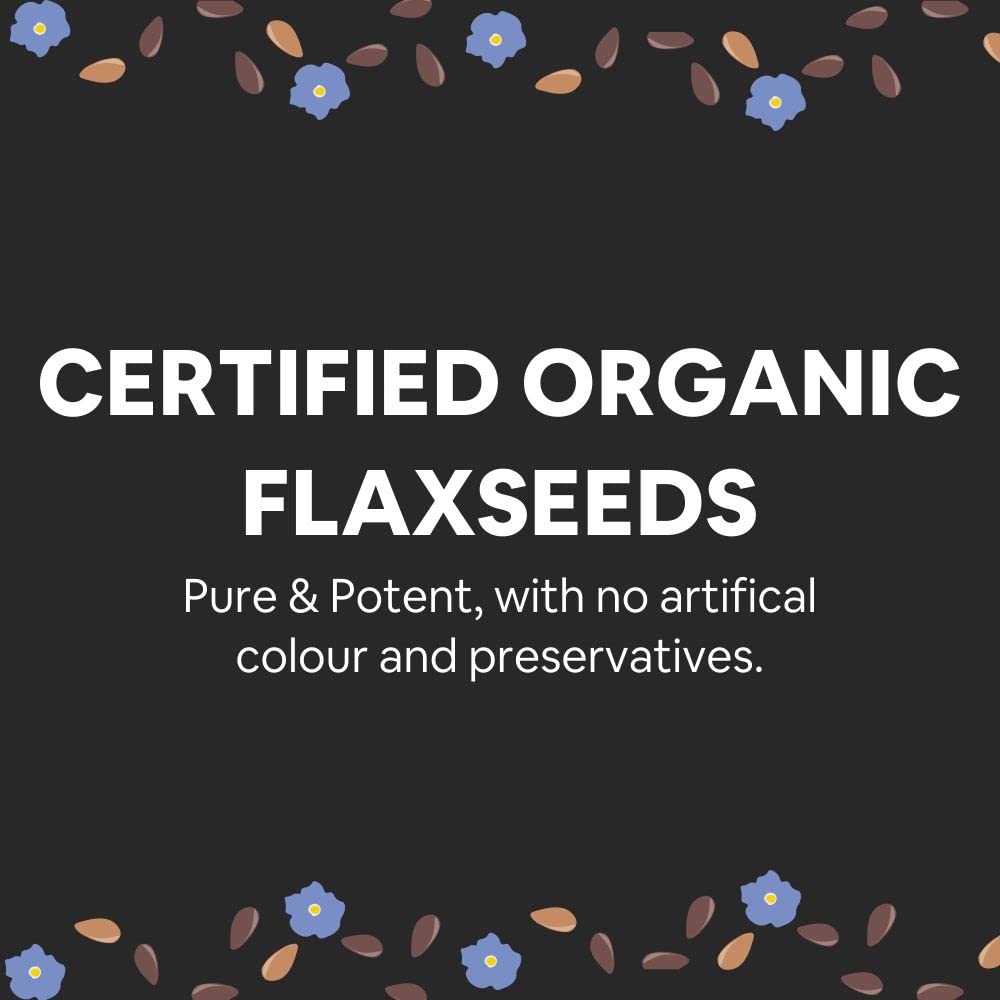 5:15PM 100% Certified Organic Flaxseeds - Raw &amp; Unroasted Flax Seeds for Eating - 500g (FROM INDIA) SAB - View 3 of 5