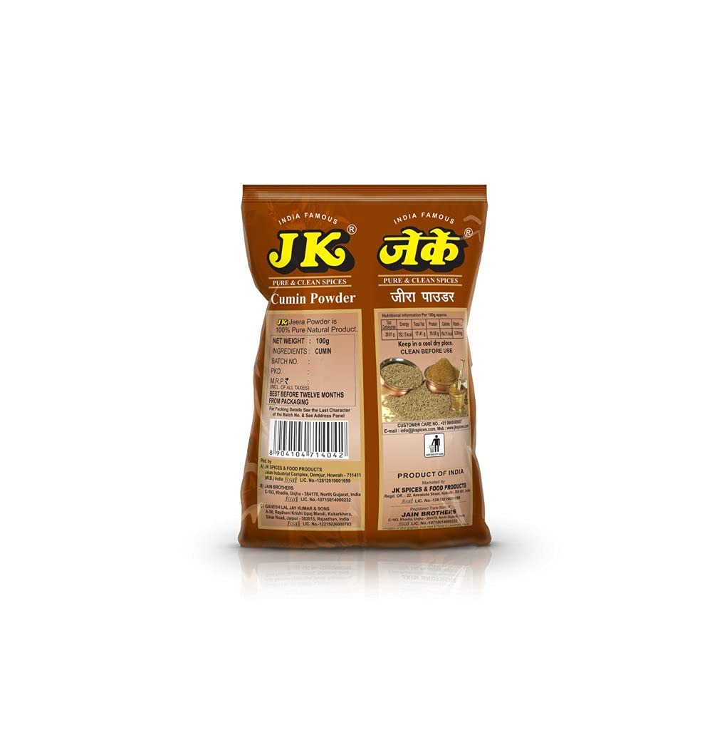 JK Jeera Powder, 100g (Pack of 1) | Cumin Powder/Dhana Jeera/JIRA Powder | Indian Origin Spice | Natural | No Artificial Flavour Added FROM INDIA (SAM) - View 2 of 3