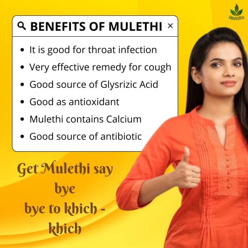 Havintha Mulethi (Licorice) Powder for Cough, Cold, Skin whitening, Hair - 227 grams - View 3 of 4