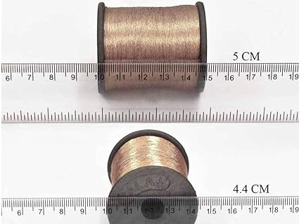 The Design Cart Dull Golden Zari Metallic Threads for Sewing, Machine, Hand Stitching, Tailoring, Embroidery, Dhaga,Size-0.1 mm,Pack of 2 Rolls - View 2 of 2