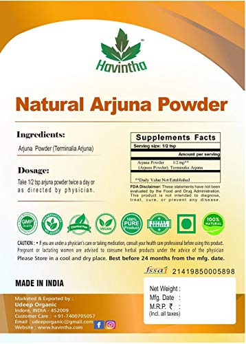 Havintha Natural Arjuna Powder/Arjun Chaal Powder - 227g - View 2 of 3